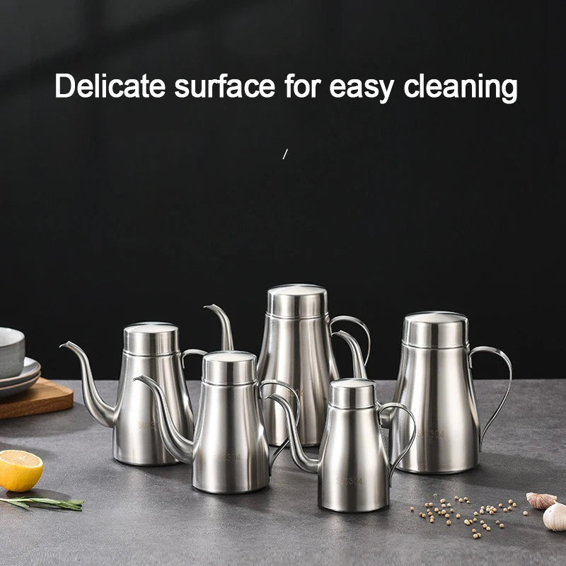 304 Stainless Steel Oil Pot Kitchen Oil Bottle Oil Tank Pot Household Edible Oil Pot Large Oil Tank Oil Pot Pouring Oil Bottle Peaceful Pleasures Health and Wellness