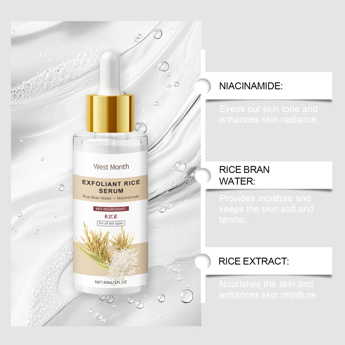 Hydrating Face Serum – Glycerin & Rice Bran Pore Refining