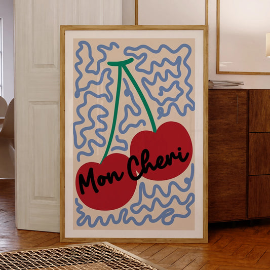 Mon Cheri Cherry Fruit Canvas Wall Art Print | Home Decor Canvas Wall Art Peaceful Pleasures Health and Wellness