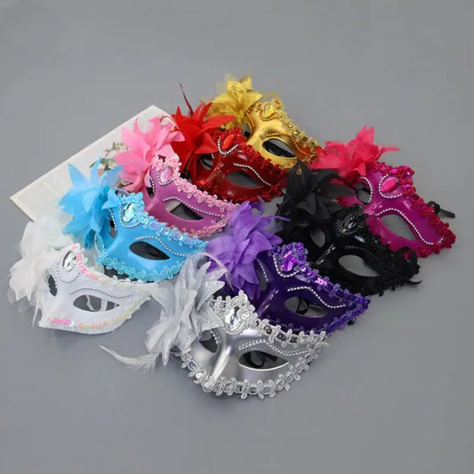 Halloween Princess Half Face Mask Makeup Ball Lily Flower Party Sexy Peaceful Pleasures Health and Wellness