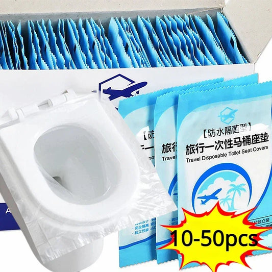 Disposable Toilet Seat Covers – Portable Travel Pack 10–50 pcs Disposable Toilet Covers Peaceful Pleasures Health and Wellness