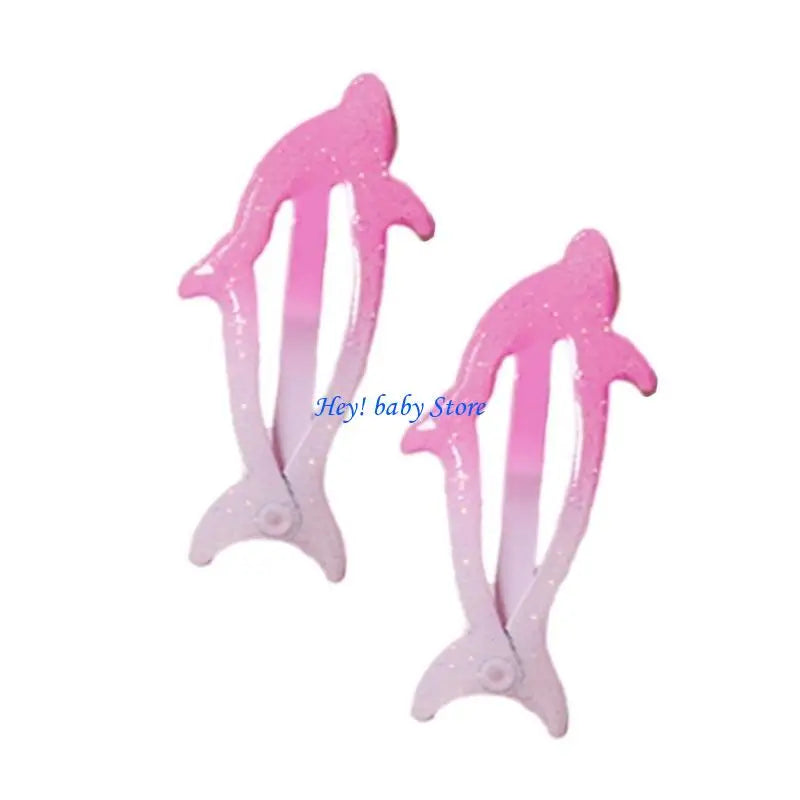 Glitter Dolphin Hair Clips for Girls – Cute Alloy Barrettes