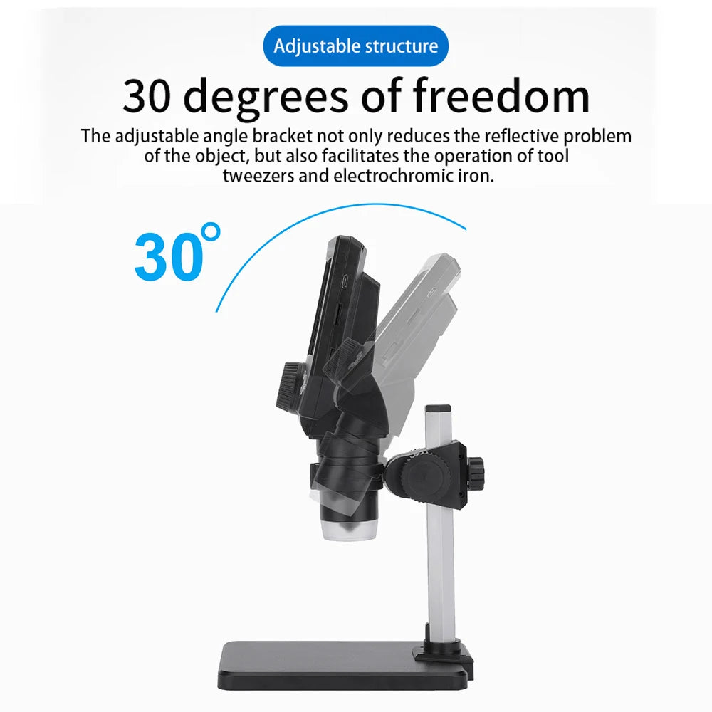 G1000 8MP Digital Microscope 1-1000X Continuous Amplification 4.3" Magnifier for Soldering Electronic Peaceful Pleasures Health and Wellness