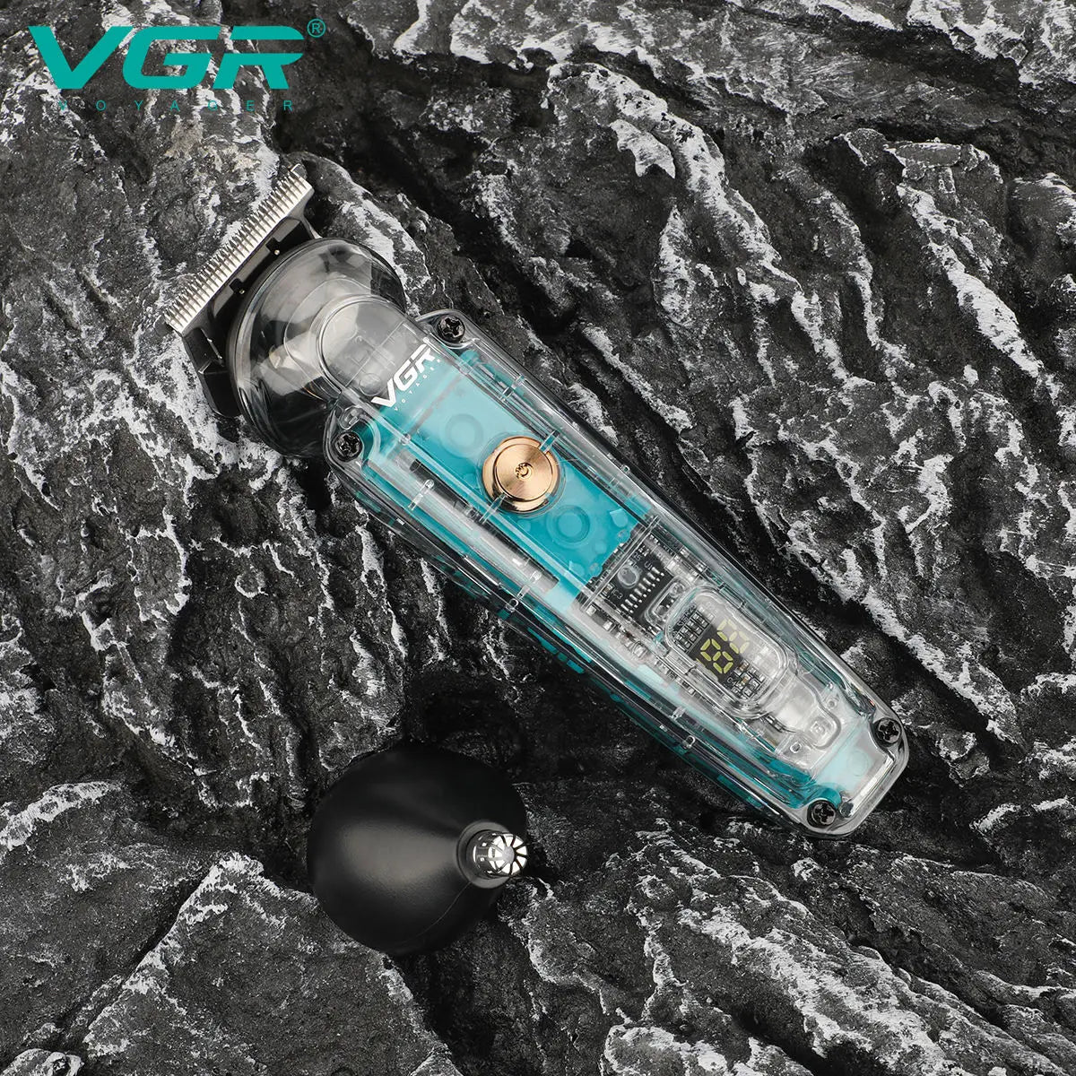 VGR 949 NEW Hair Clipper Cordless Hair Trimmers Rechargeable Digital Display Haircut Machine Transparent Barber Hair Clipper Peaceful Pleasures Health and Wellness