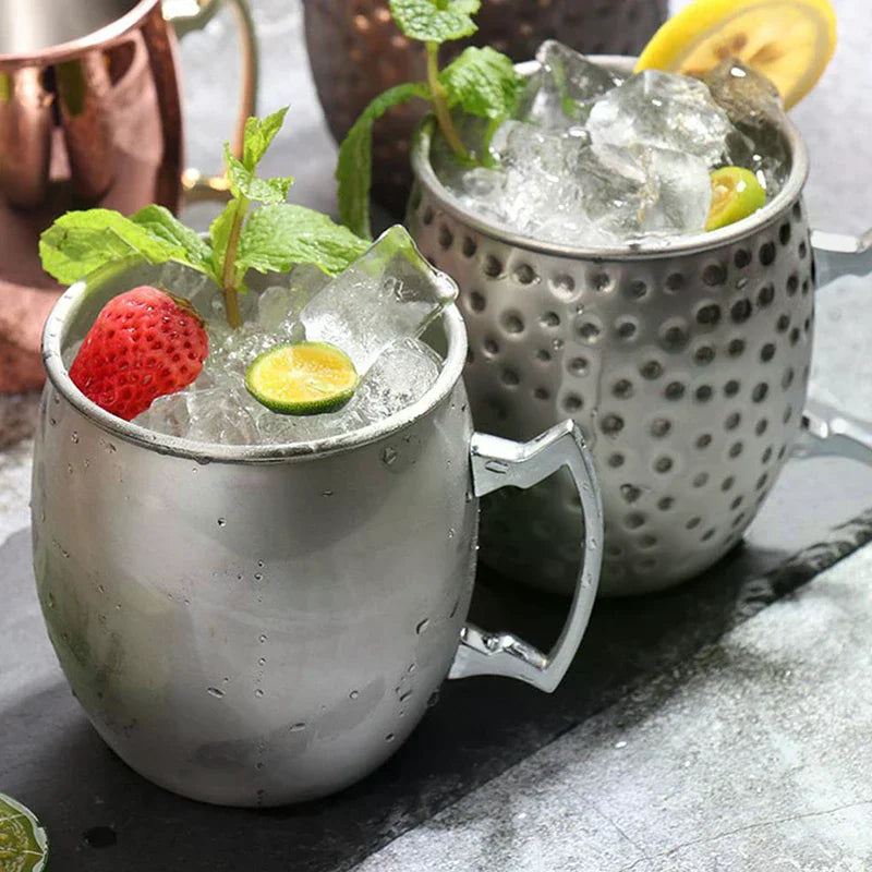 Hammered Stainless Steel Moscow Mule Mug 530ml | Bar Drinkware
