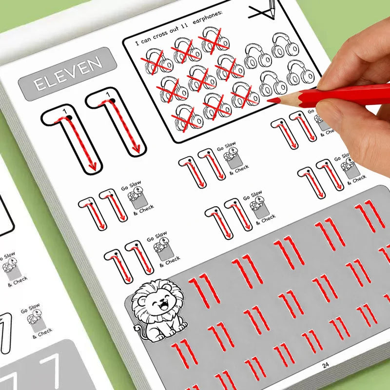 Number 1-12 Tracing Workbook 32 Pages Kids Handwriting Practice