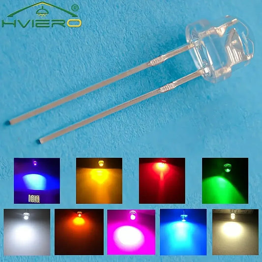 10PCS 5mm Straw Hat Wide Angle LED Bulbs – Multi-Color DIY LED Diode Pack Oasis Select