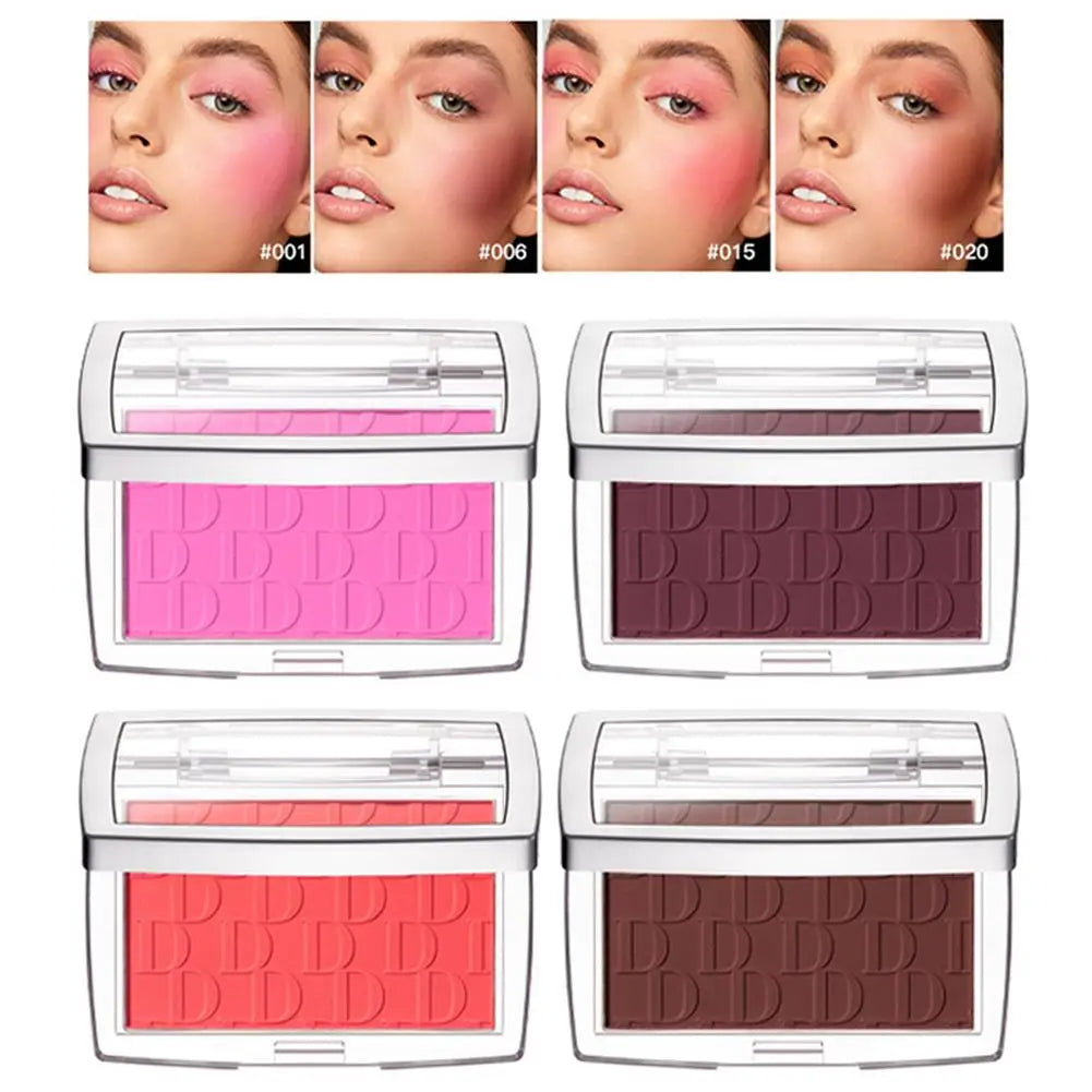 Matte Embossed Blush Palette – High-Pigment Pink & Coral Powder