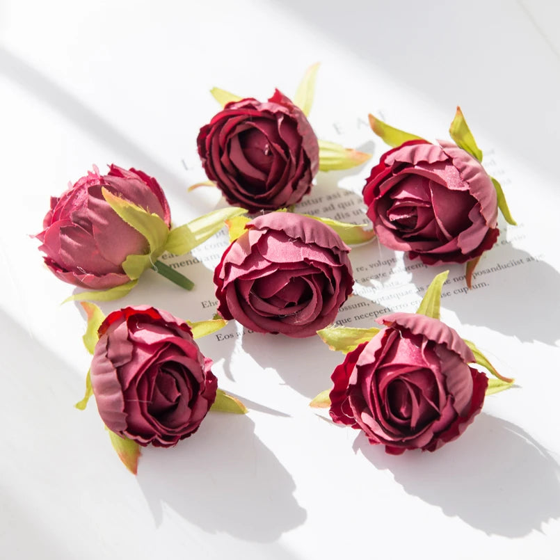 Silk Rose Heads Artificial Flowers 10/50pcs – Wedding & Home Decor