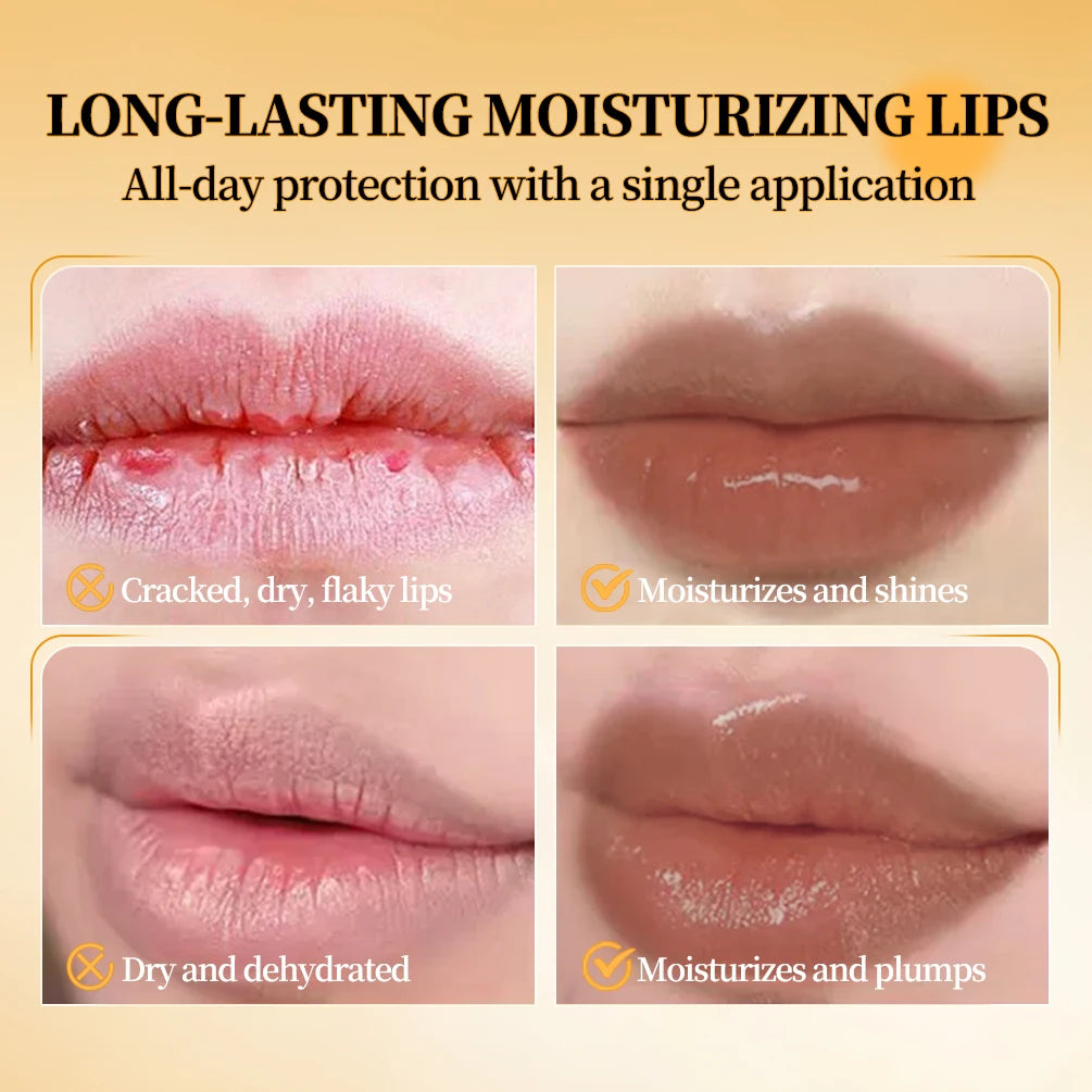 QIBEST Honey Lipstick Nourishing Lip Balm Moisturizing Tinted Lip Plumping Balm Smooth Enhancing Natural Color Lip Care Makeup Peaceful Pleasures Health and Wellness