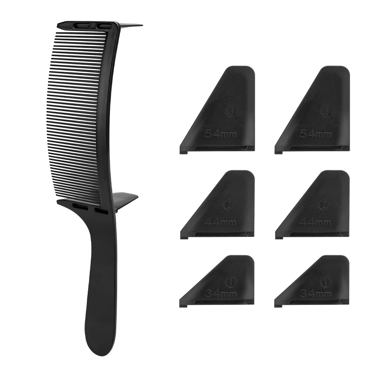Curved Arced Hair Cutting Comb, Barber Flat Top Haircut Comb, Salon Hairdresser Tool for Hair Cutting, Anti-Slip Edge Design Peaceful Pleasures Health and Wellness Black