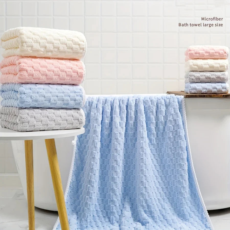 Bamboo Charcoal Coral Velvet Bath Towel – Thick & Absorbent
