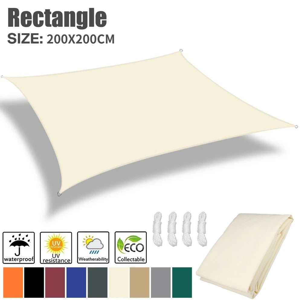 Rectangle Sun Shade Sail – 98% UV Block Waterproof Canopy
