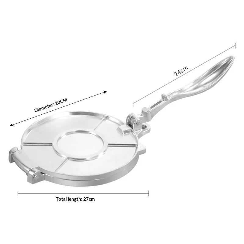 Kitchen Aluminum Alloy Hand-operated Mexican Tortilla Press Dough Press Manual Corn Dough Shaping Machine Pancake Press YUZI Peaceful Pleasures Health and Wellness