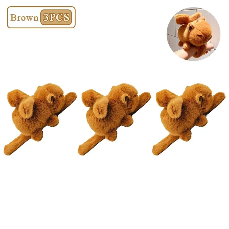 Capybara Snap Ring Plush Bracelet – Fun Kids Gift & Photo Prop