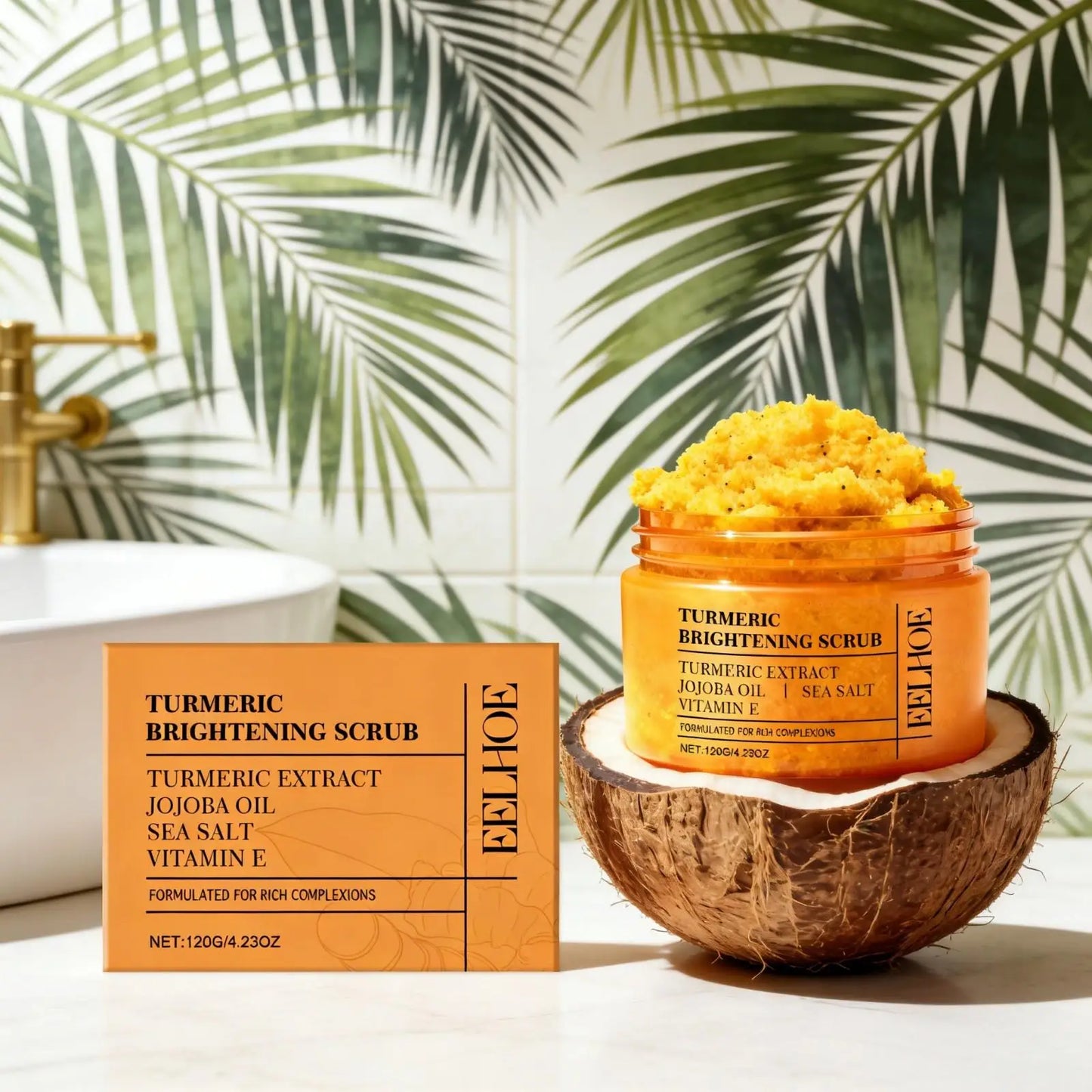 EELHOE Turmeric Sea Salt Body Scrub – Brightening & Smoothing