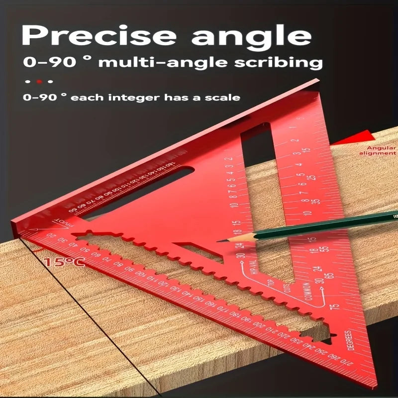 7/12 Inch Aluminum Woodworking Angle Ruler – Serrated Edges