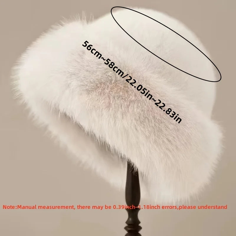 1pc Winter Thicken Faux Fur Fisherman Hat for Women, Windproof Snowproof Pilot Hat, Ear Protection Cap for Outdoor Riding Skiing Peaceful Pleasures Health and Wellness