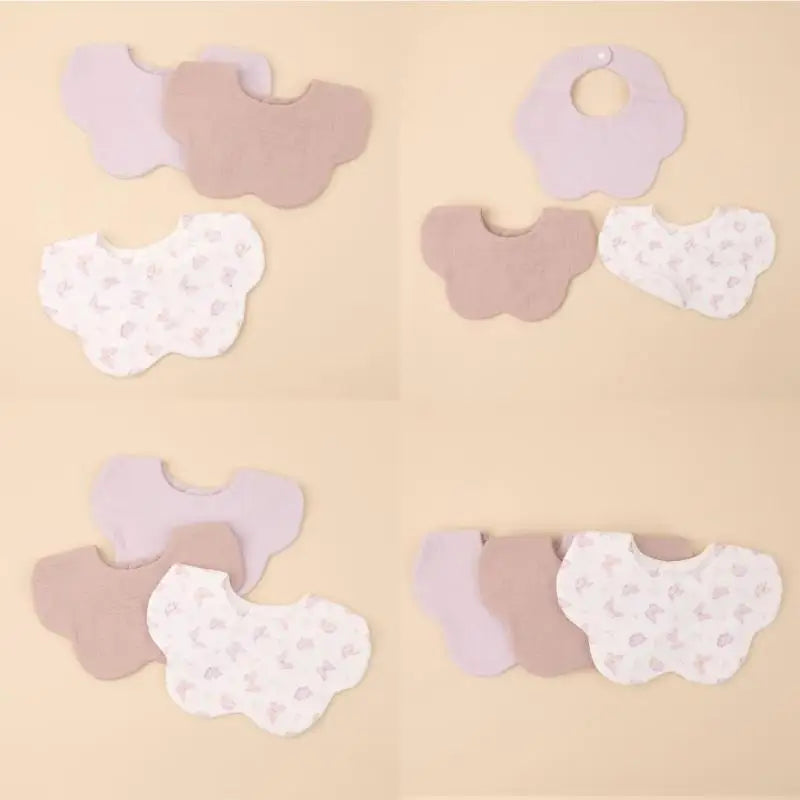 3-Pack Soft Cotton Baby Drool Bibs | Newborn Burp Cloth Set