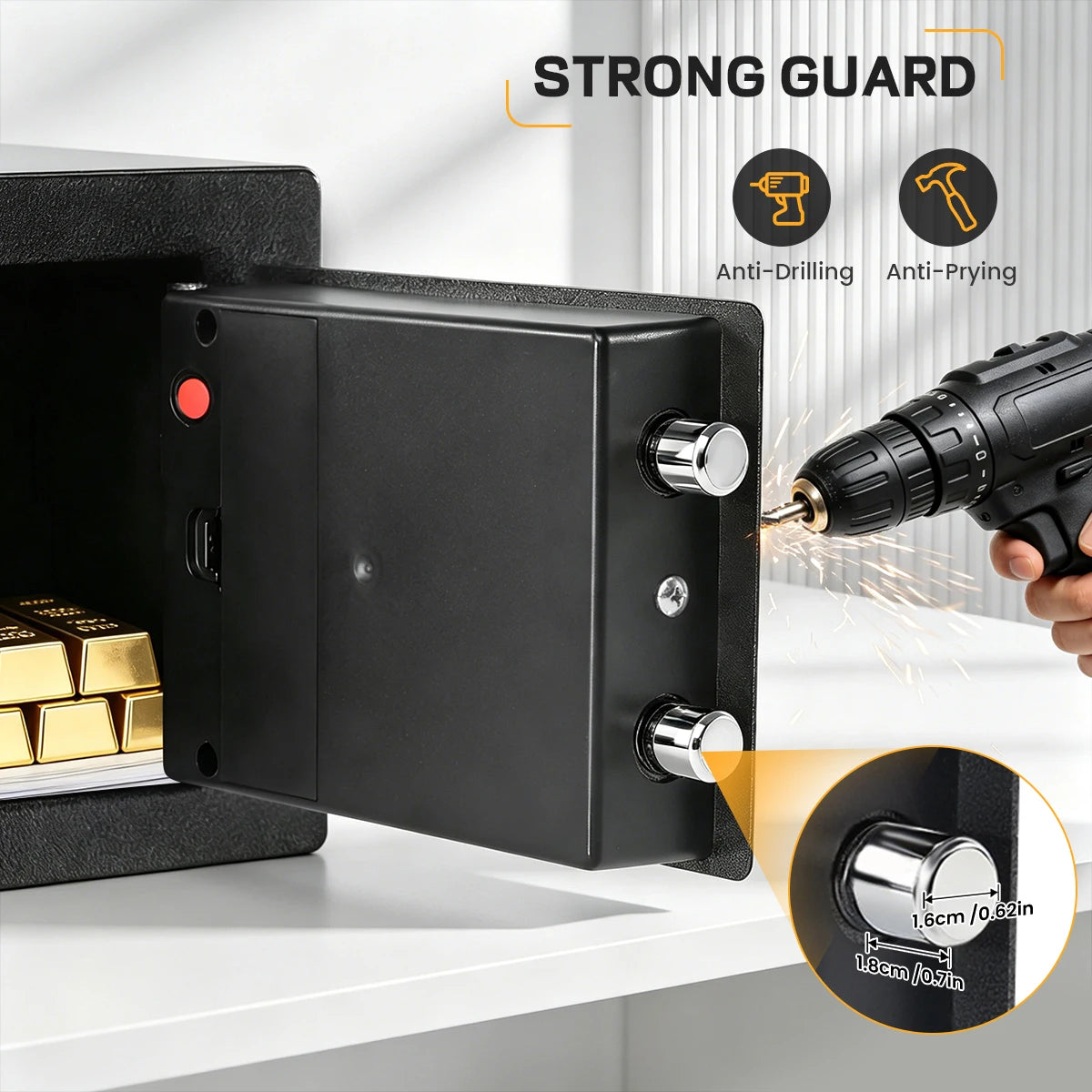 Ireproof Safes with Fireproof Money Bag Sensor Light Digital Keypad Home Safe Adjustable Shelf Security Safe Peaceful Pleasures Health and Wellness