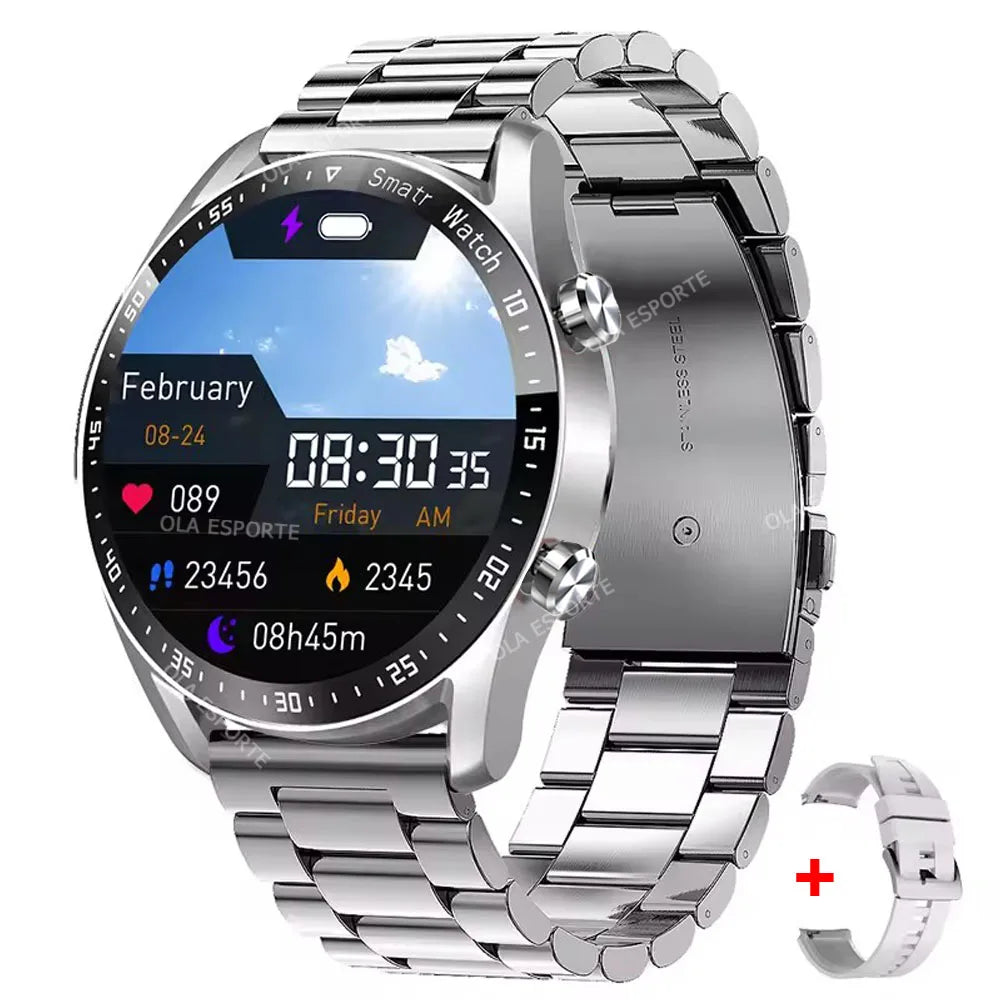 Ola Esporte Men's Bluetooth Smartwatch AMOLED ECG+PPG GPS