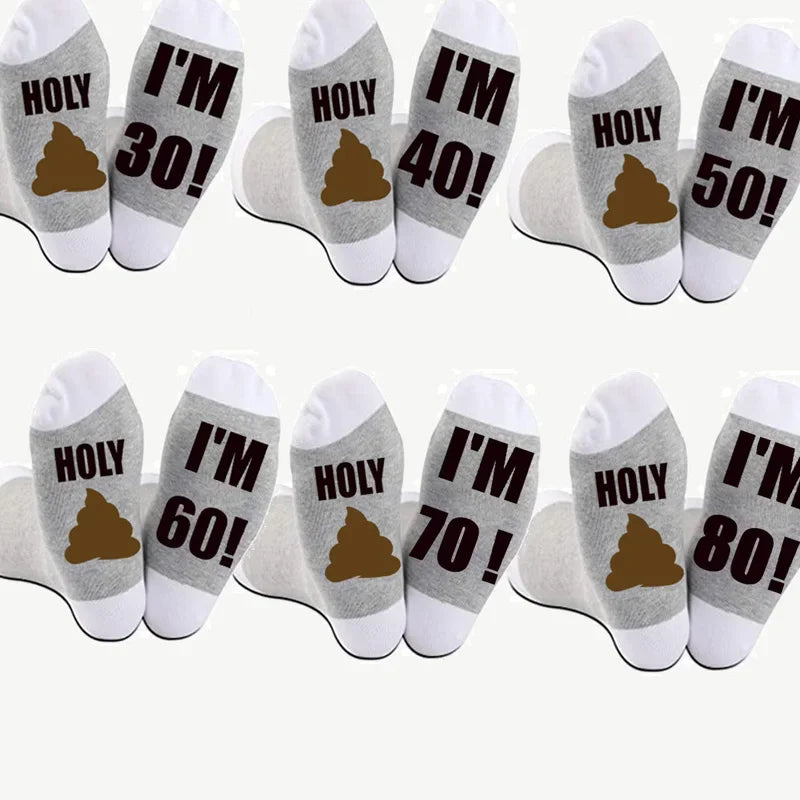 Funny Milestone Birthday Socks Gift – 30th 40th 50th 60th 70th 80th Novelty Birthday Socks Peaceful Pleasures Health and Wellness