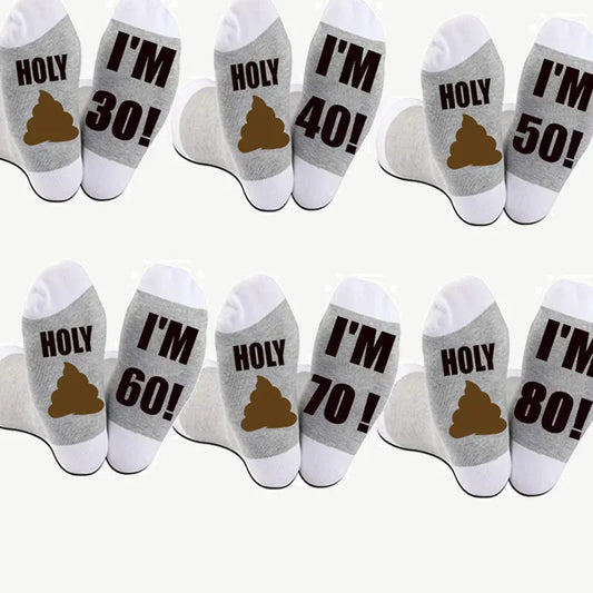 Funny Milestone Birthday Socks Gift – 30th 40th 50th 60th 70th 80th Novelty Birthday Socks Peaceful Pleasures Health and Wellness