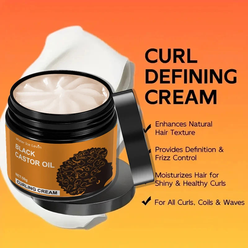 Black Castor Oil Curling Cream – Frizz-Free Curl Styler, All Types Curl Styling Cream Peaceful Pleasures Health and Wellness