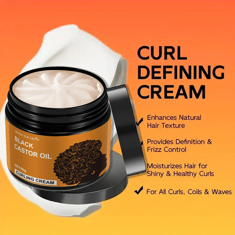 Black Castor Oil Curling Cream – Frizz-Free Curl Styler 50g