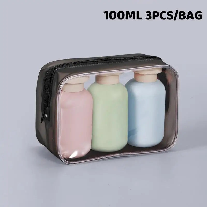 3-Pack Leakproof Travel Bottles 100ml | Refillable Squeeze Tubes