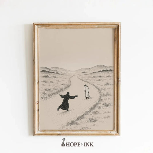 Prodigal Son Christian Canvas Wall Art | Forgiveness Poster Religious Canvas Print Peaceful Pleasures Health and Wellness G4042 21x30cm Unframed