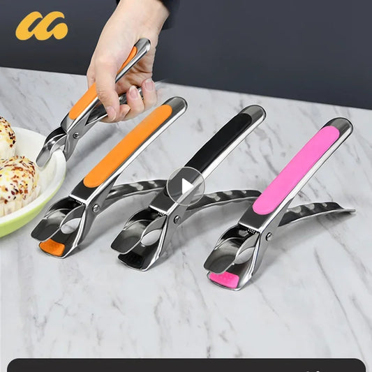 Kitchen Anti Scald Plate Bowl Dish Pot Holder Holder Stainless Steel Clamp Anti-hot Clip Lifter Kitchen Oven Accessories Tool Peaceful Pleasures Health and Wellness