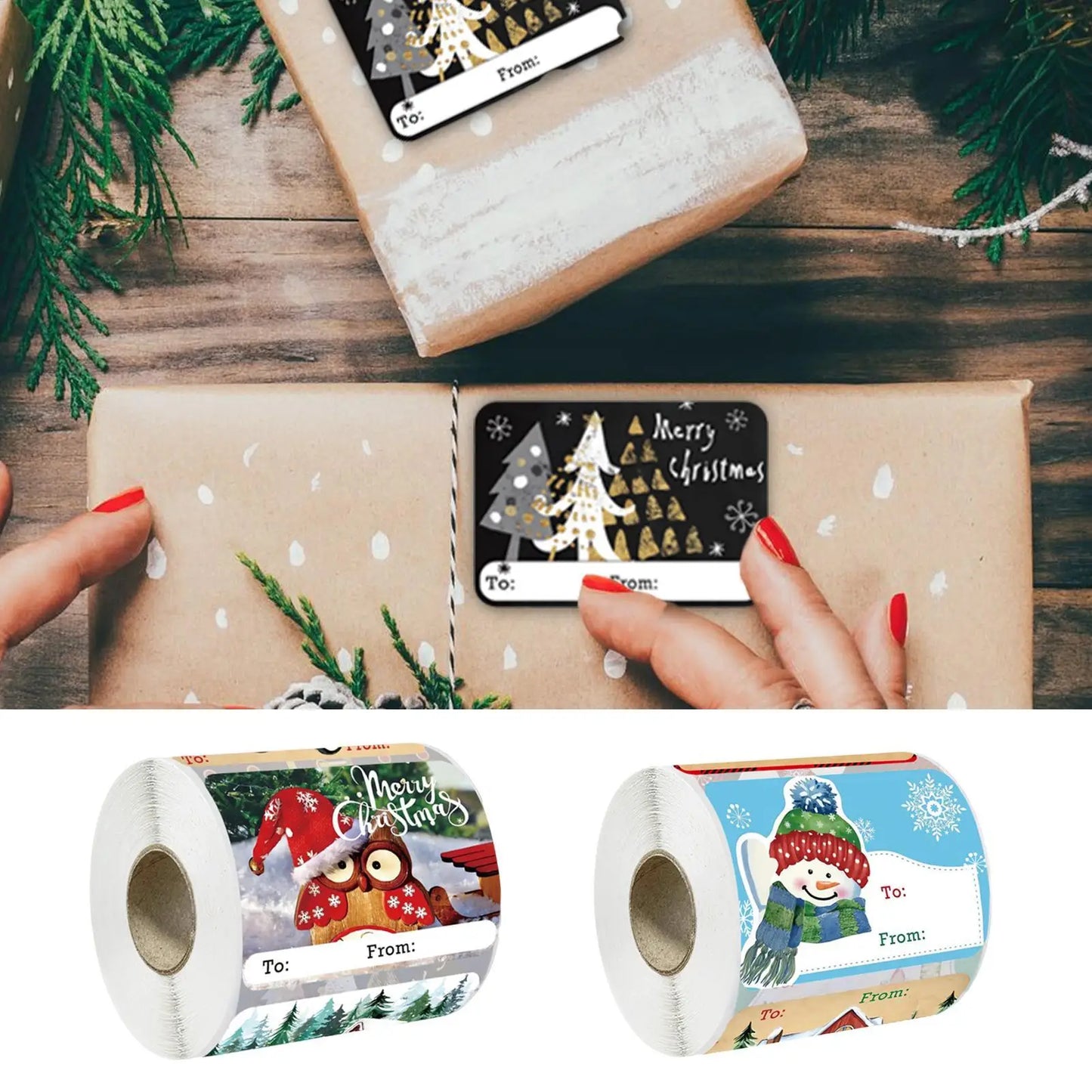 250pcs Christmas Stickers Self-Adhesive Festive Decals for Gifts Holiday Stickers Peaceful Pleasures Health and Wellness