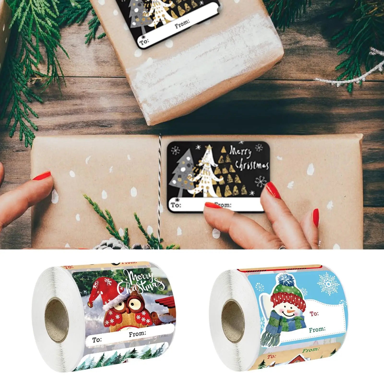 250pcs Christmas Stickers Self-Adhesive Festive Decals for Gifts Holiday Stickers Peaceful Pleasures Health and Wellness