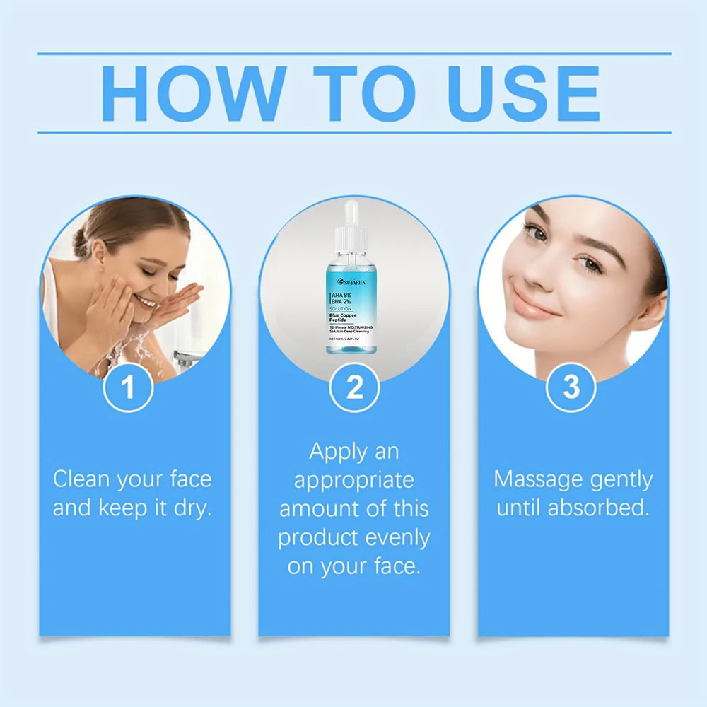 SUYARUN Copper Peptide Serum with Niacinamide & Hyaluronic Acid - Anti-Aging, Firming & Repair Face Essence for Glowing Skin. Peaceful Pleasures Health and Wellness