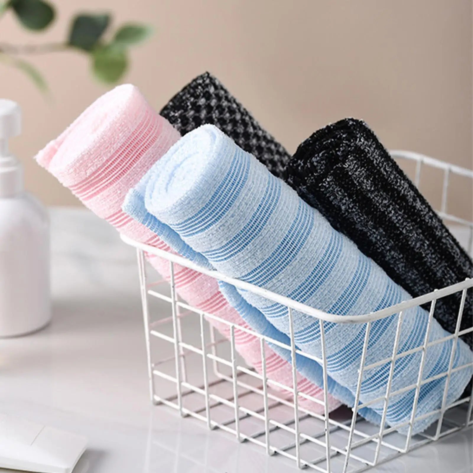 Shower Scrub Towel 4 Pieces Double-Sided Skin Cleansing Towel Back Scrubber For Shower For Skin Cleansing Personal Care Men Peaceful Pleasures Health and Wellness