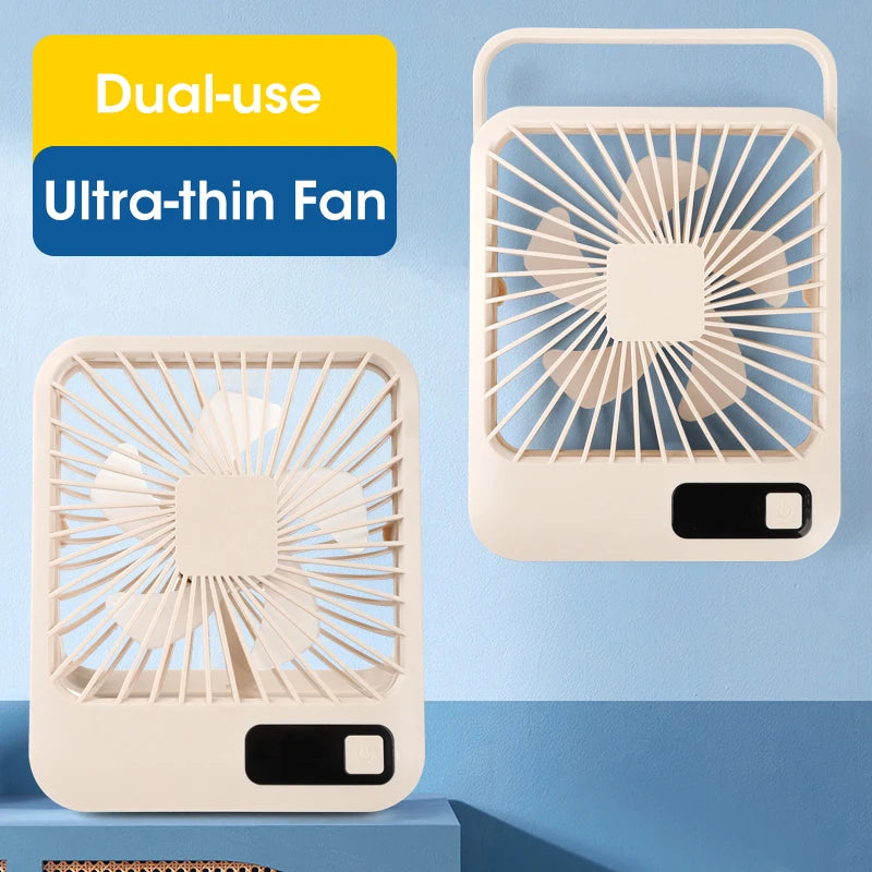 Rechargeable Desktop Fan Foldable Convenient Strong Wind Low Noise Type-C Five-Speed Adjustment LED Display Power Peaceful Pleasures Health and Wellness