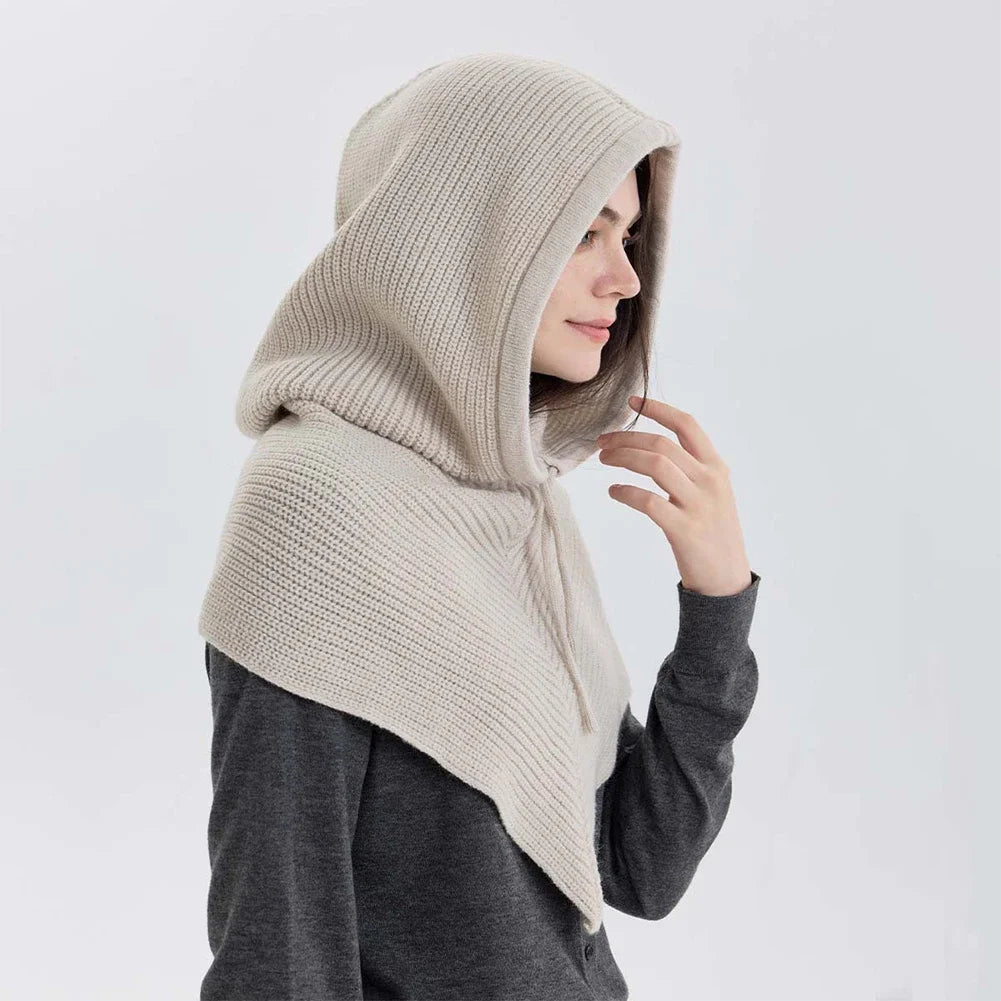 Women's Winter Knit Balaclava Hat Scarf & Neck Warmer Beanie