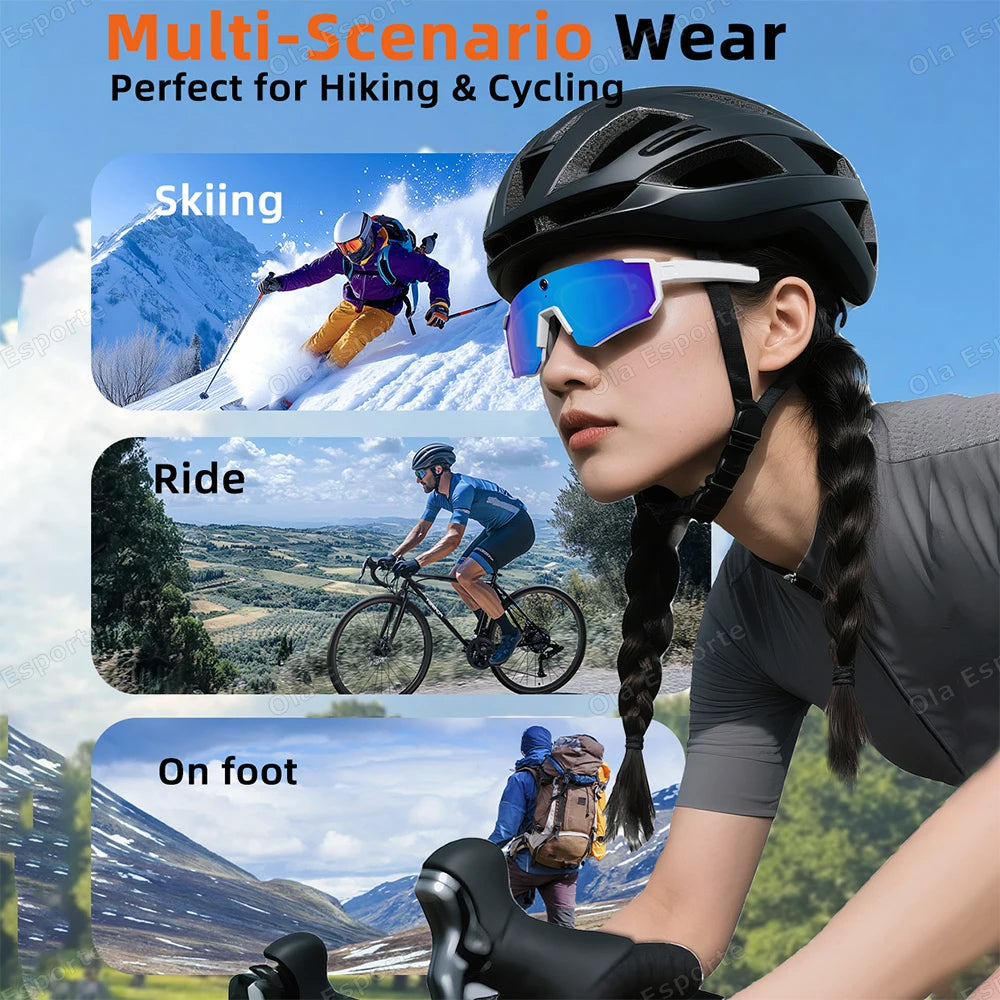 AI Smart Glasses 4K Camera Bluetooth UV400 Polarized Sunglasses