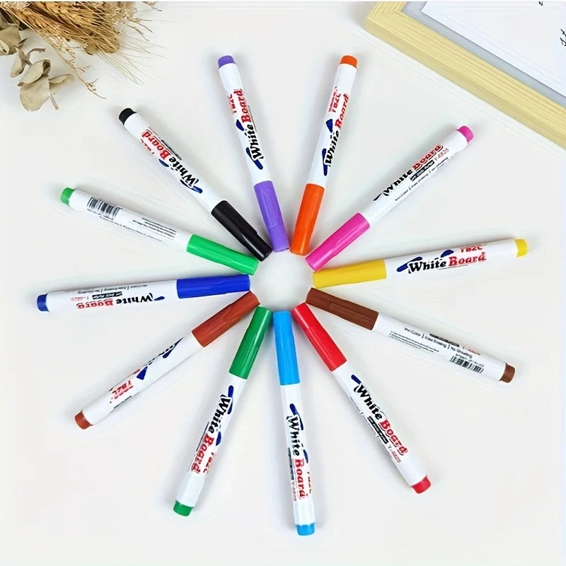 A 9-piece set featuring magical water painting pens with floating ink, mixed-color marker pens, suitable for drawing and various Peaceful Pleasures Health and Wellness
