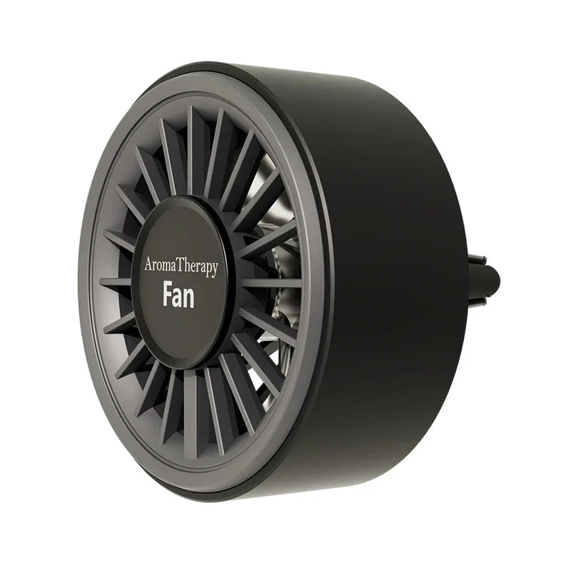 Lenovo Portable Mini Car Fan Clip on Aroma Cold Air Diffuser 2 in 1 Strong Wind Vent Fan Air Freshener RGB Light Car Accessories Peaceful Pleasures Health and Wellness Black Grey