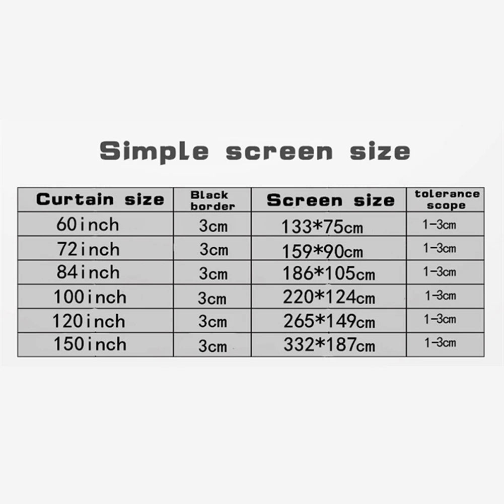 Portable Projector Screen Simple Curtain 60 72 84 100 120 150 Inches Projection Screens 16:9 for Home Outdoor Office Projector Peaceful Pleasures Health and Wellness