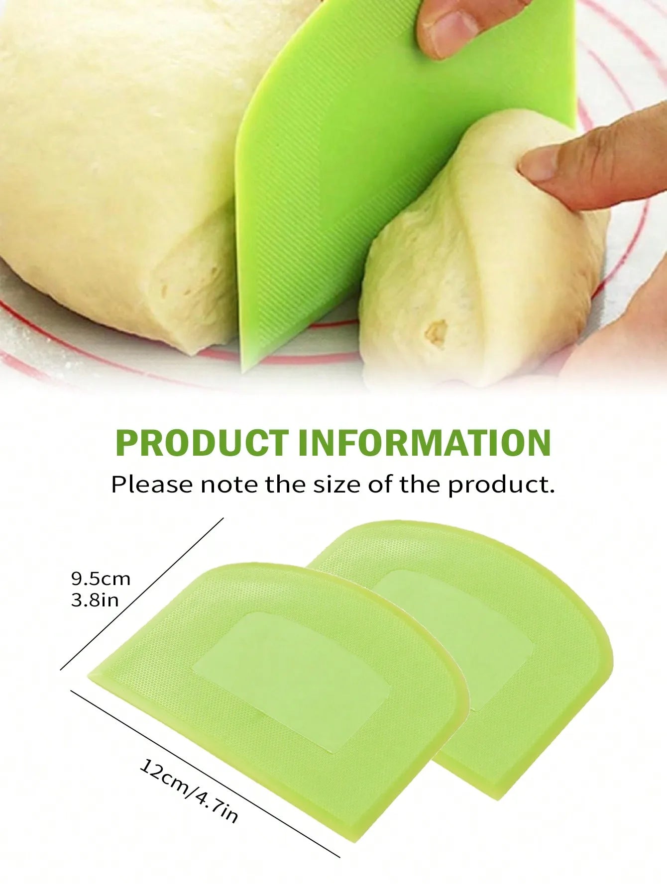 2pcs Dough Scraper Bowl Food-safe Plastic Dough Cutter Flexible Bench Multipurpose Food Scrappers for Bread Dough Peaceful Pleasures Health and Wellness