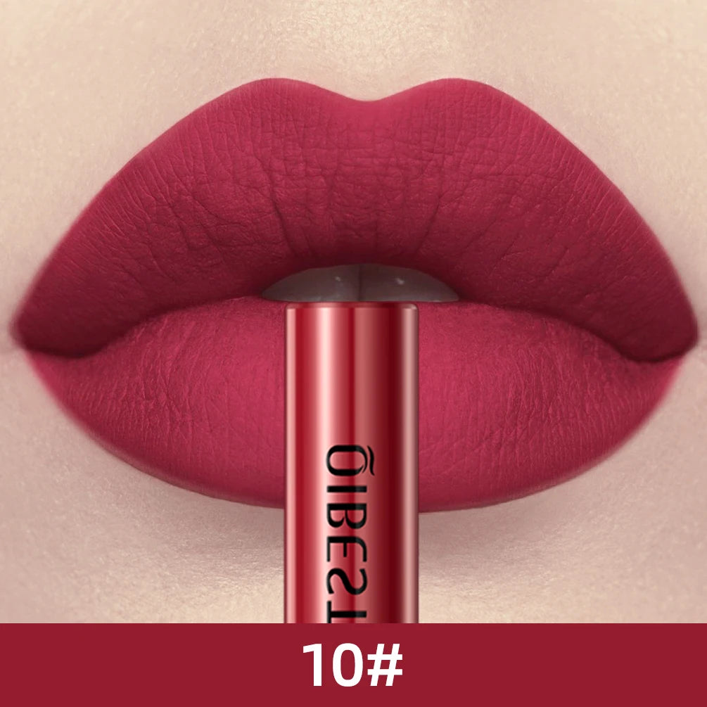 QIBEST 24 Colors Matte Liquid Lipstick Waterproof Lasting Velvet Nude Red Lip Gloss Tint Makeup Black Purple White Lipsticks Peaceful Pleasures Health and Wellness 10