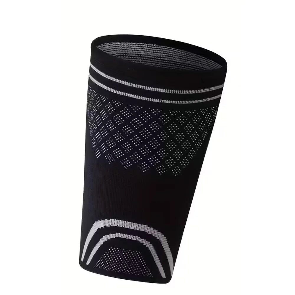 1Pc Elastic Thigh Compression Sleeve,Featuring a Knitted Non-Slip Upper Leg Design,Equipped with Double Silicone Non-Slip Strips Peaceful Pleasures Health and Wellness black S