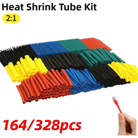 164/328Pcs 2:1 Heat Shrink Tubing Wire Cable Insulation Sleeves Protecter Thermoresistant Heat Shrink Tube Wire Connect Cover Peaceful Pleasures Health and Wellness