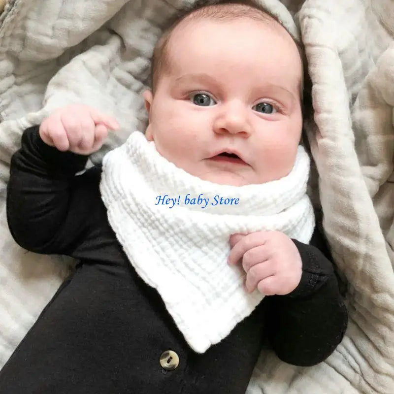 Soft Cotton Triangular Baby Bib | Breathable Drool Feeding Scarf