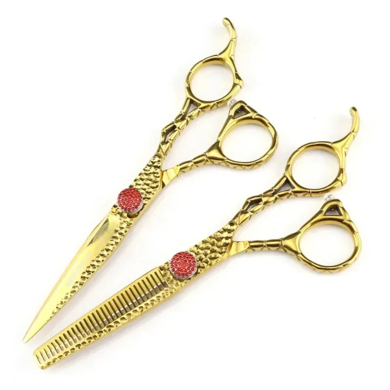 Professional 6" Gold 440C Steel Hair Cutting Thinning Shears Hair Cutting Shears Peaceful Pleasures Health and Wellness