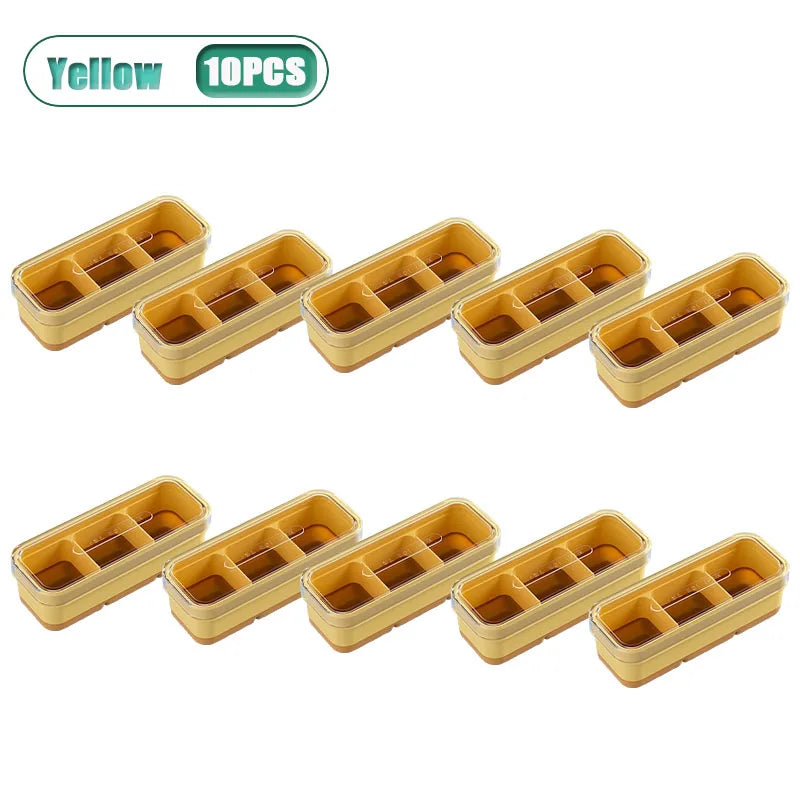 3-Compartment Silicone Ice Cube Tray with Lid – BPA Free