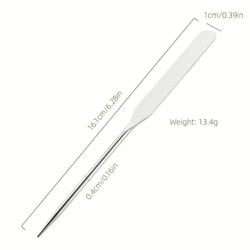 2pcs Professional Makeup Foundation Spatula Set - Includes Stainless Steel Palette Stick and Palette with Ring - Perfect Peaceful Pleasures Health and Wellness